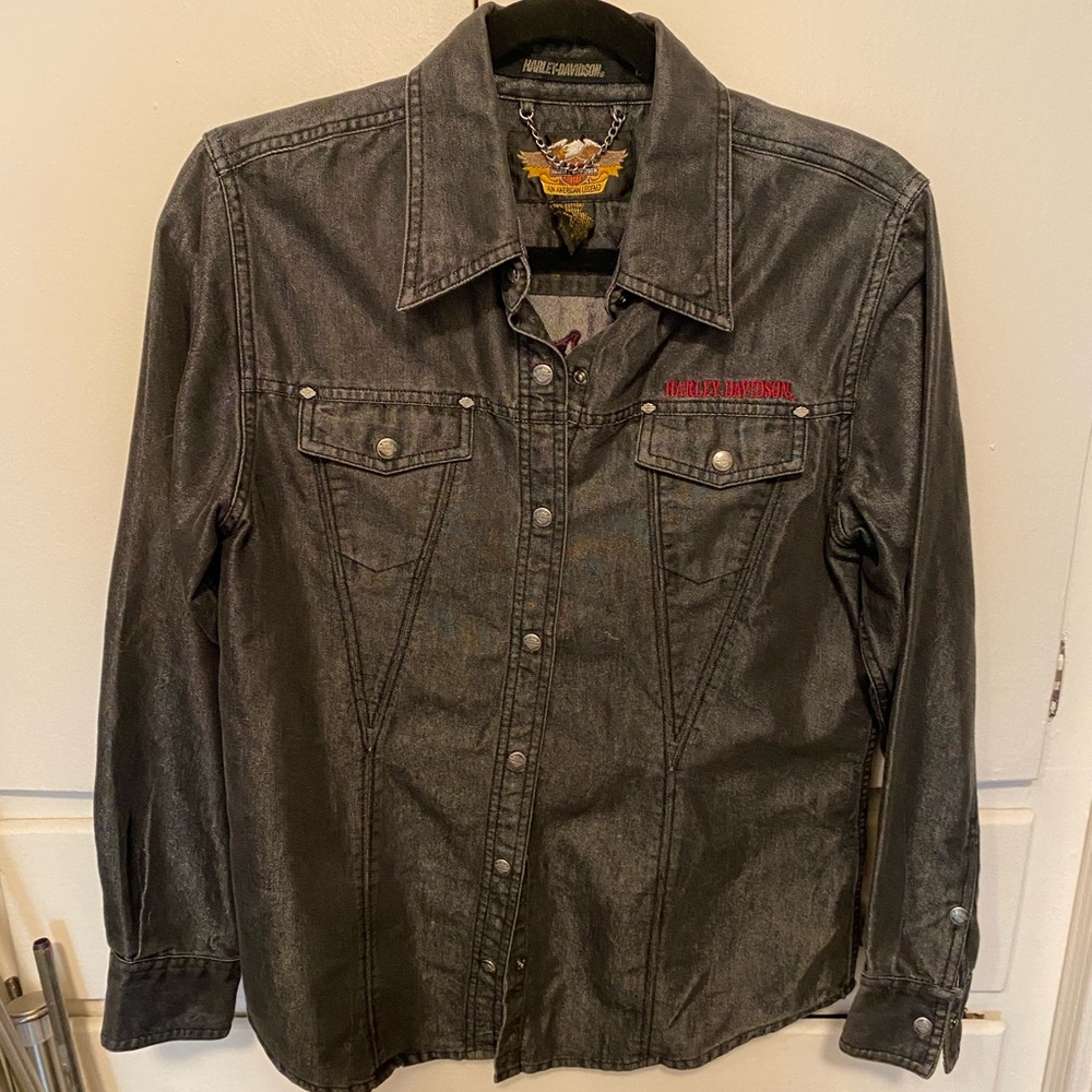 Vintage Harley Davidson Denim Button up